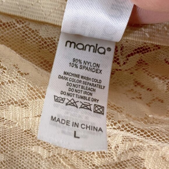 5/$25 Mamia Tan Beige Lace Bandeau Bra L - Picture 7 of 8